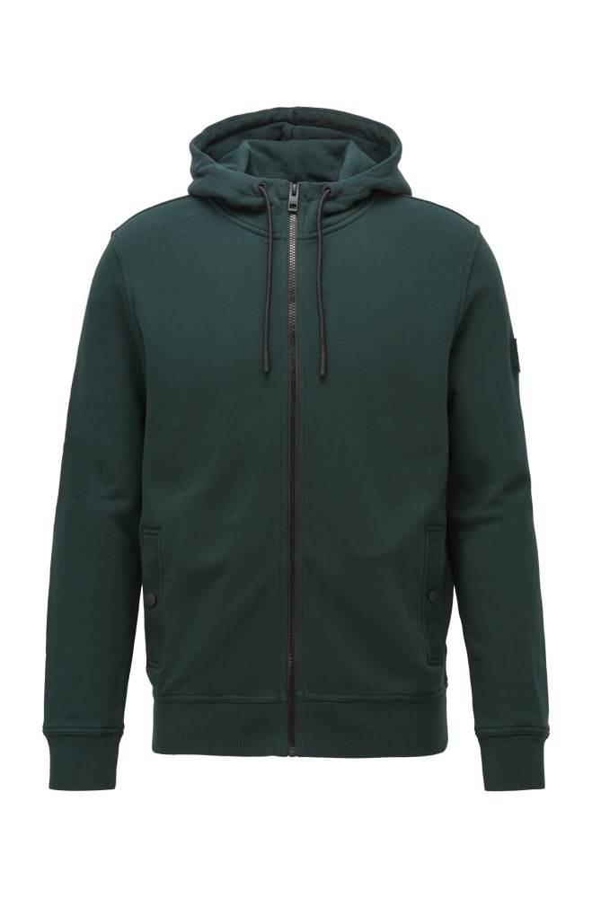 Hugo Boss French-terry hooded jacket Mørke Grønn | z8PuD1Ws