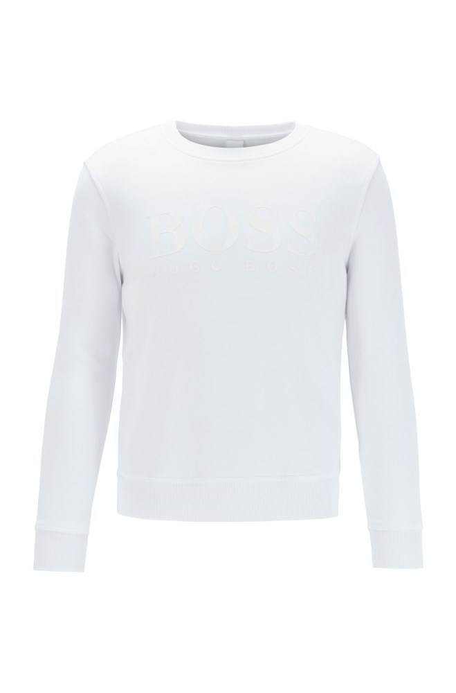 Hugo Boss French-terry sweatshirt Hvite | a0GO80tl