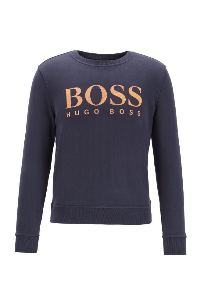 Hugo Boss French-terry sweatshirt Mørke Blå | DKFLPKVd