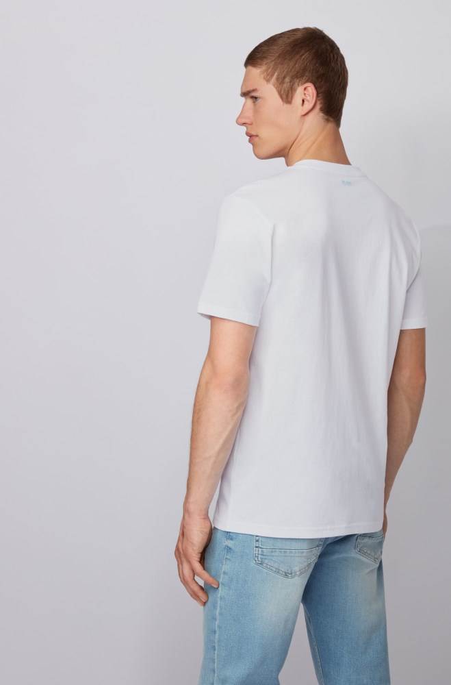 Hugo Boss Fully recyclable T-shirt Hvite | 9ewzUAof