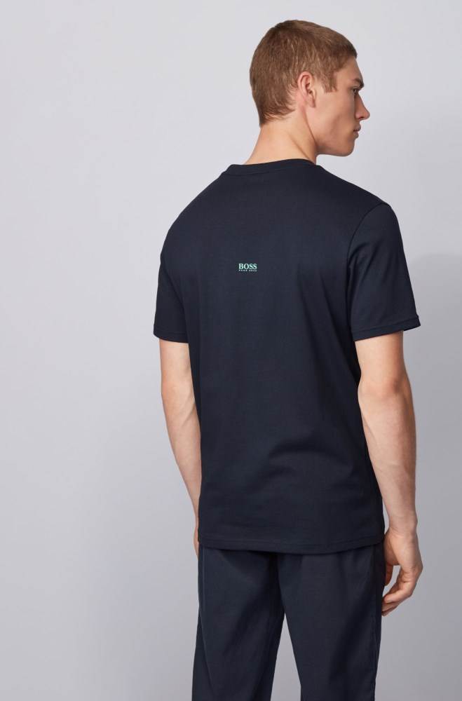 Hugo Boss Fully recyclable T-shirt Mørke Blå | 0psamjj8