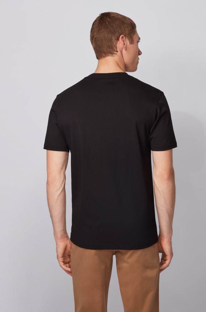 Hugo Boss Fully recyclable T-shirt Svarte | 0PjPAx0L