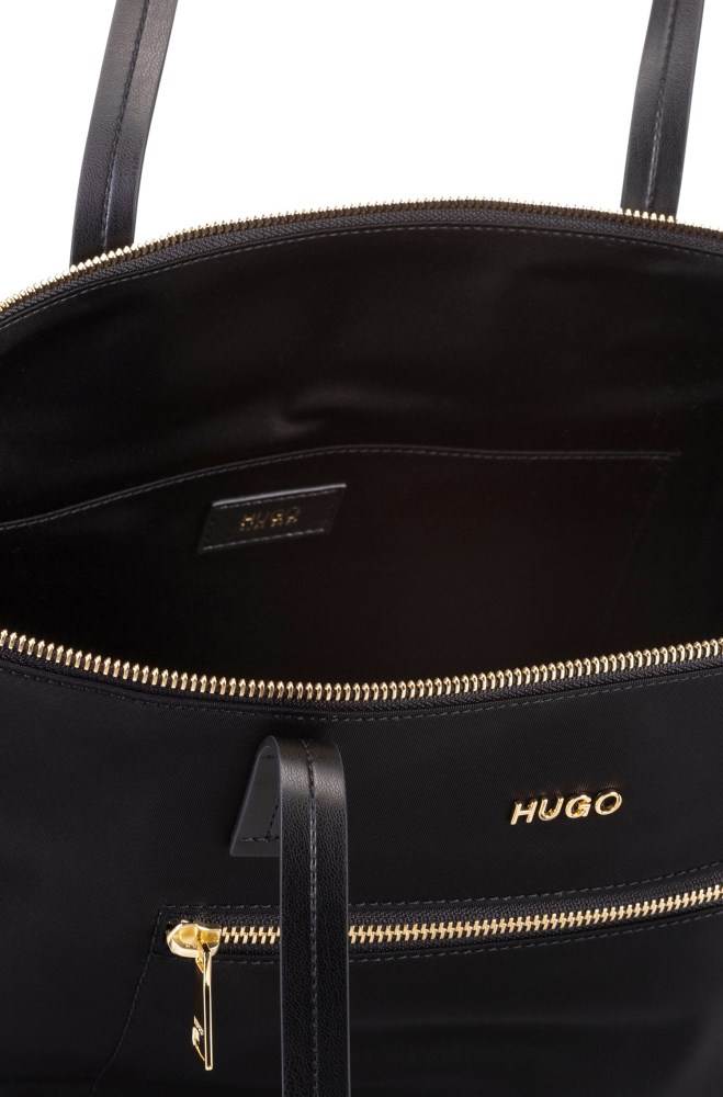 Hugo Boss Gabardine tote bag Svarte | 9chNwyeW