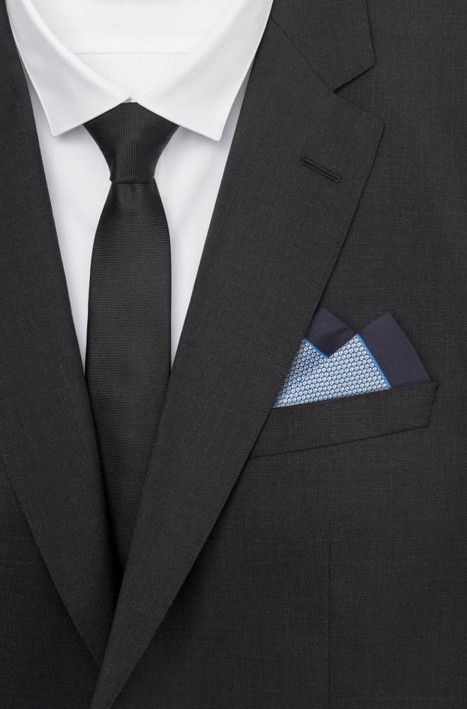 Hugo Boss Geometric-print pocket square Lyse Blå | IPpWbjnL