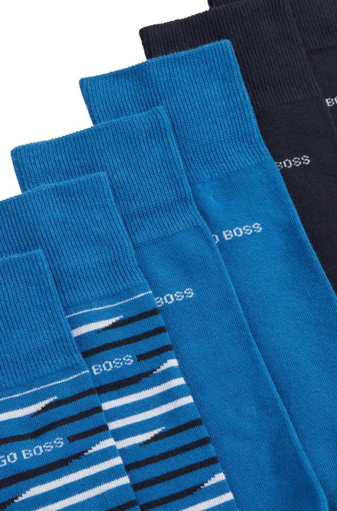 Hugo Boss Gift-boxed three-pack of regular-length socks Blå | WMXI7diy