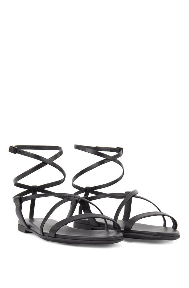 Hugo Boss Gladiator sandals Svarte | KGbAZE2W