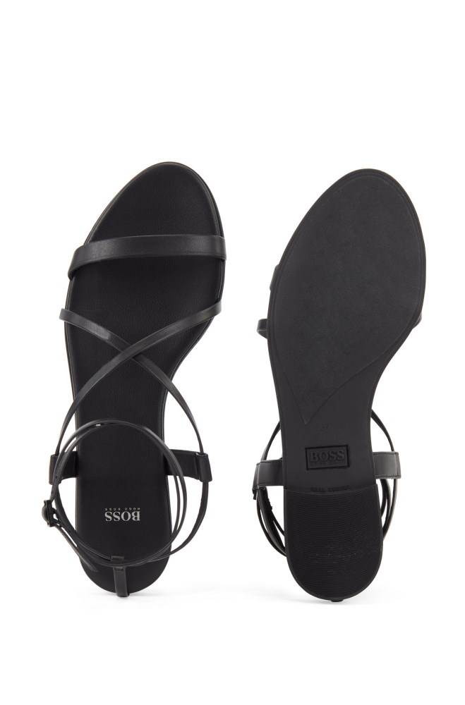 Hugo Boss Gladiator sandals Svarte | KGbAZE2W