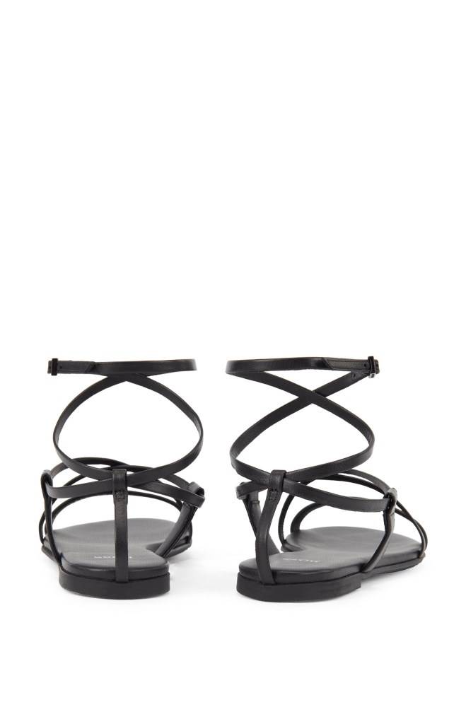 Hugo Boss Gladiator sandals Svarte | KGbAZE2W