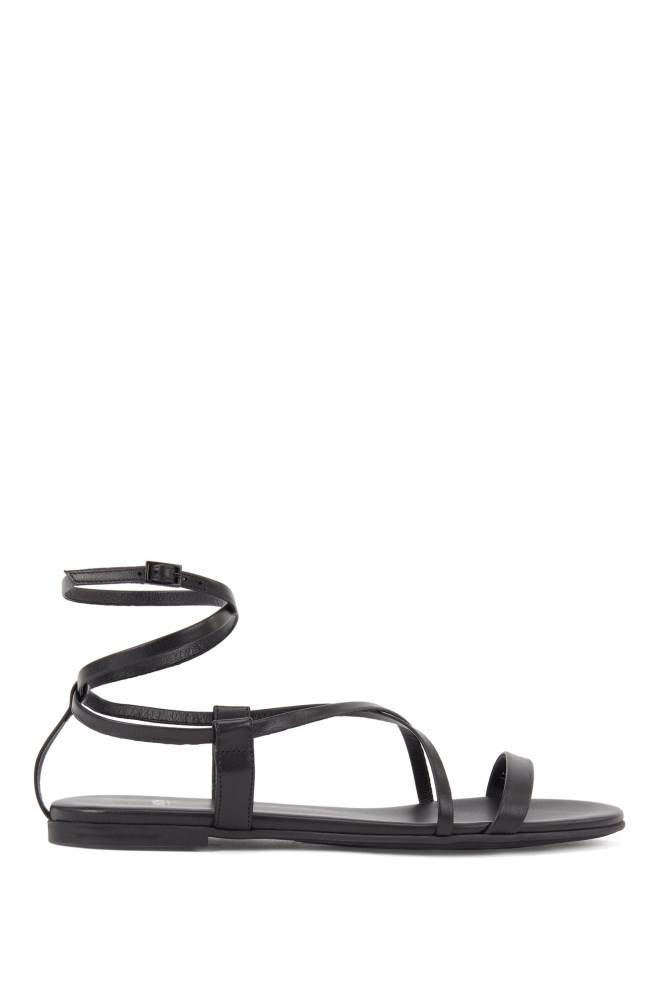 Hugo Boss Gladiator sandals Svarte | KGbAZE2W