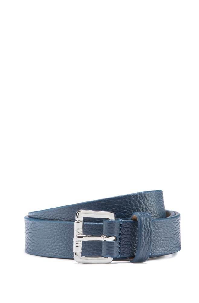 Hugo Boss Grained-leather belt Mørke Blå | UU03YinX