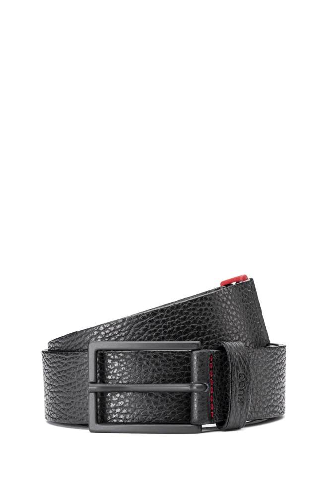 Hugo Boss Grained-leather belt Svarte | Mw92xZgX