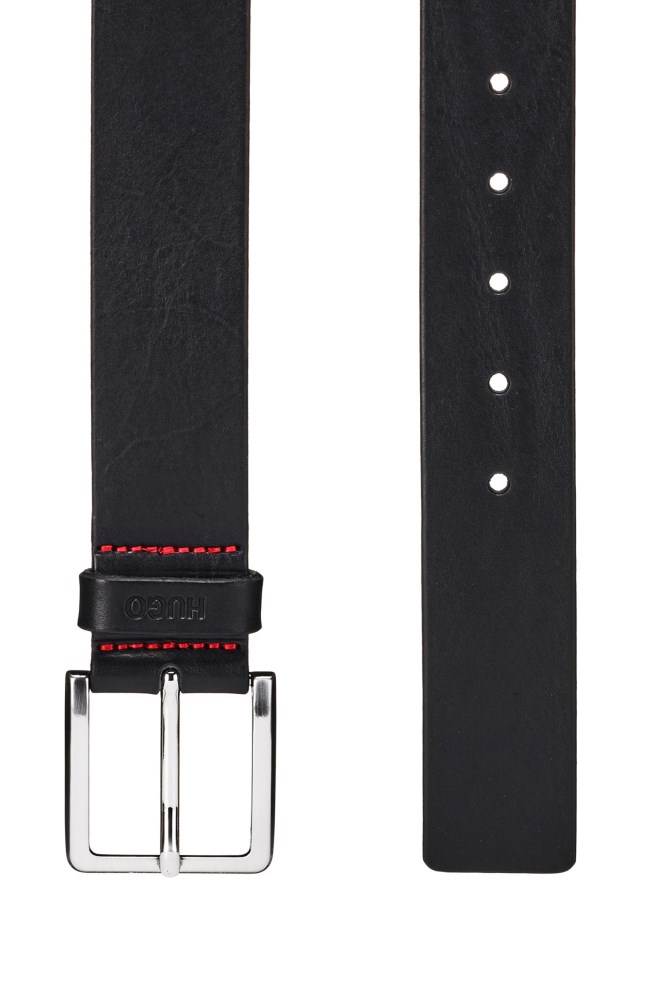 Hugo Boss Grainy embossed-leather belt Svarte | NEVb7j03