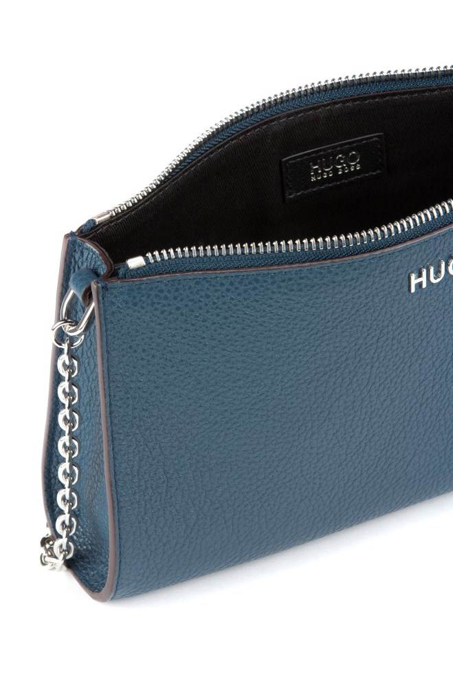 Hugo Boss Grainy-leather mini bag Mørke Blå | bZl3Umd5