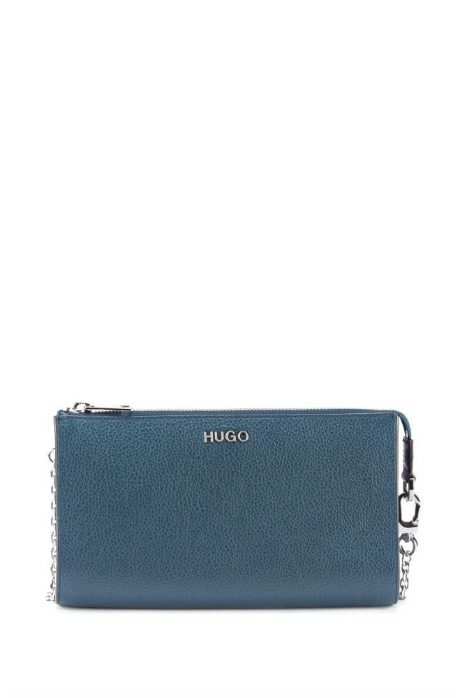 Hugo Boss Grainy-leather mini bag Mørke Blå | bZl3Umd5