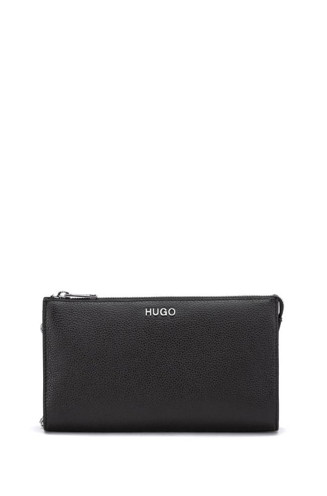 Hugo Boss Grainy-leather mini bag Svarte | j2gnAR9h