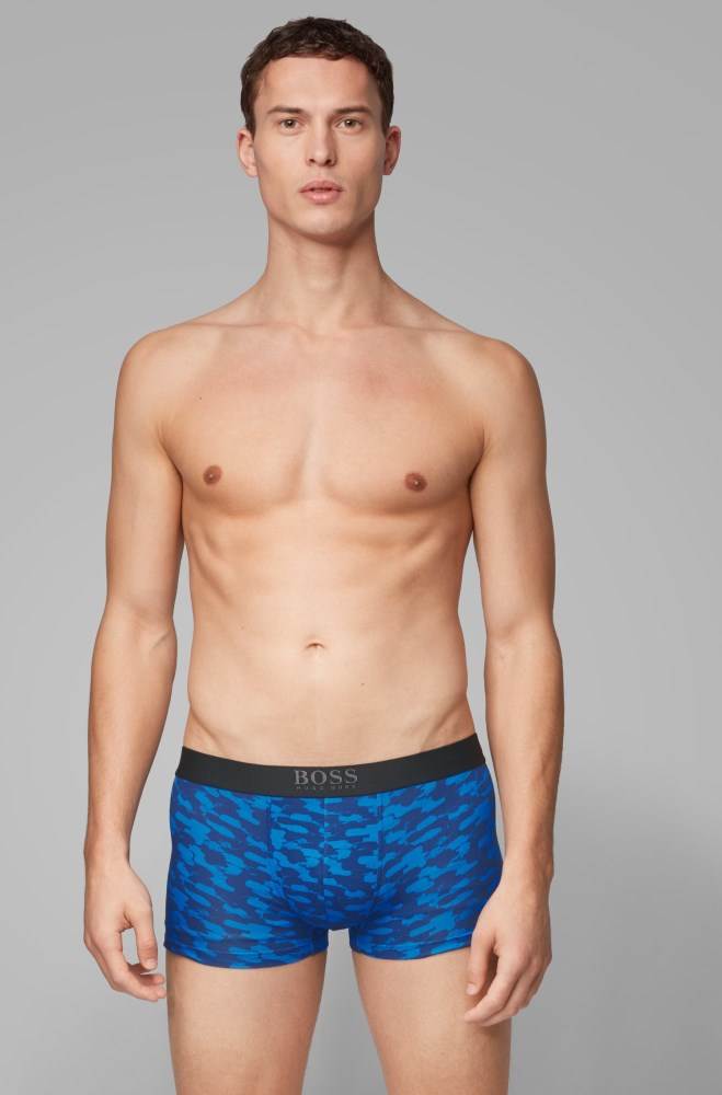 Hugo Boss Graphic-print trunks Blå | OMtjL4EU