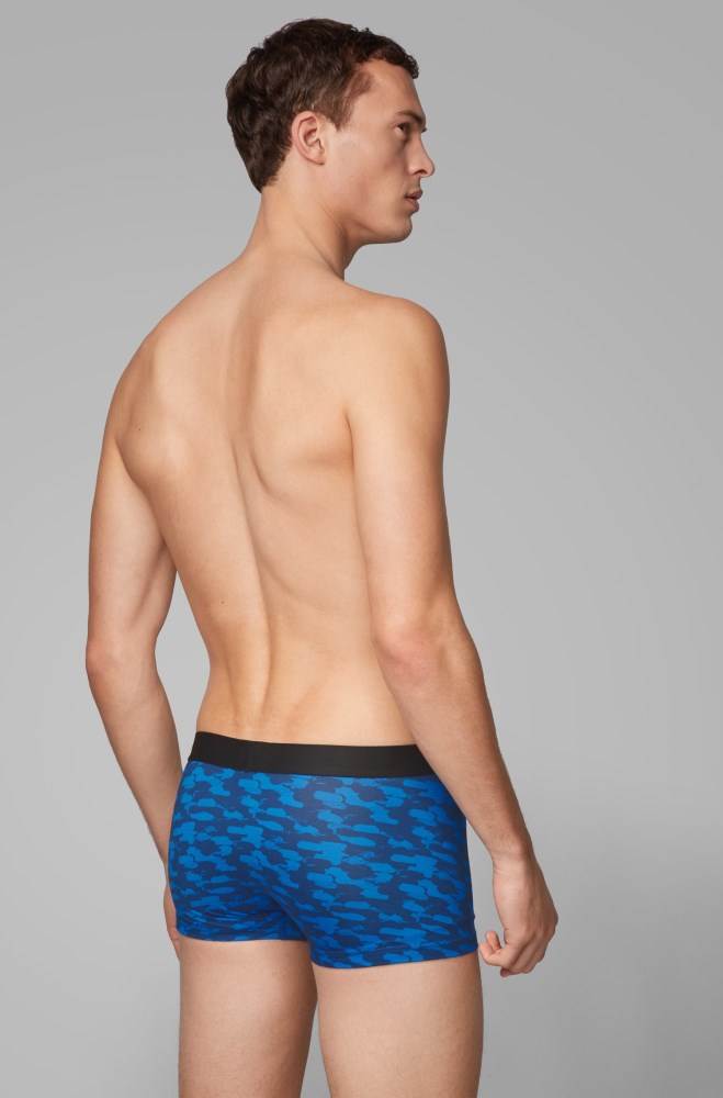 Hugo Boss Graphic-print trunks Blå | OMtjL4EU