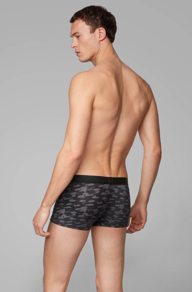 Hugo Boss Graphic-print trunks Svarte | Zr1glQxy