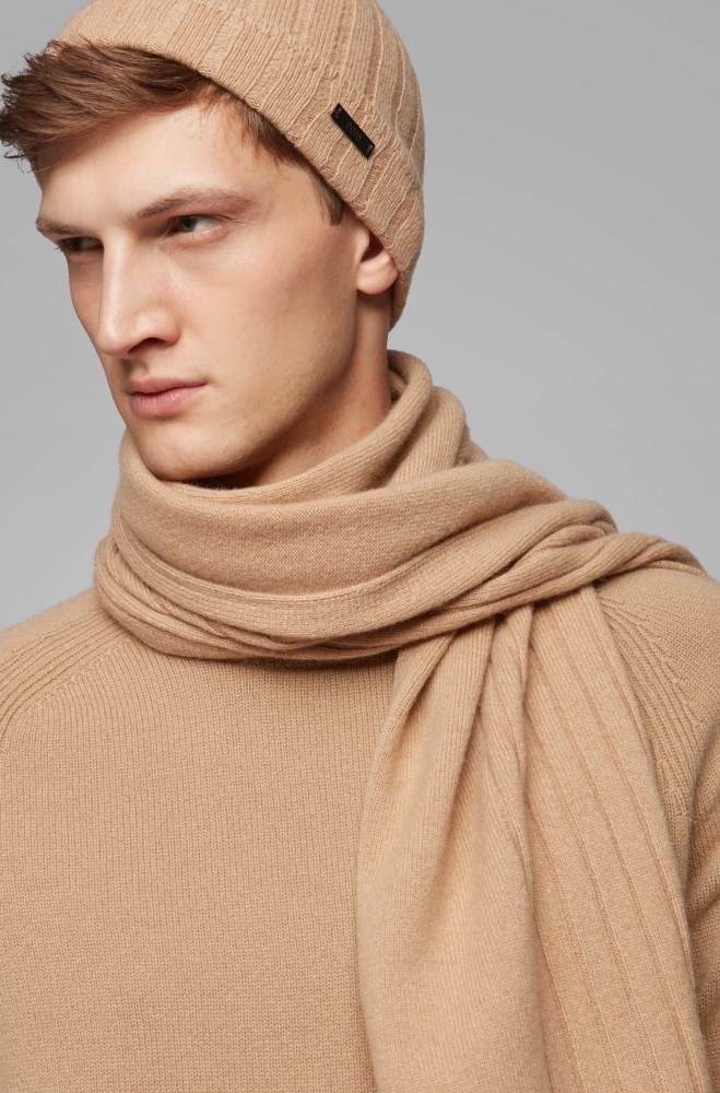 Hugo Boss Hat and scarf set Beige | YJIGJMaF