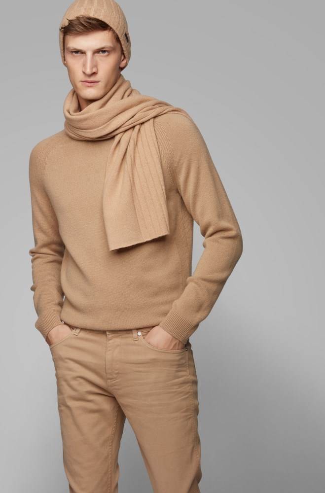 Hugo Boss Hat and scarf set Beige | YJIGJMaF