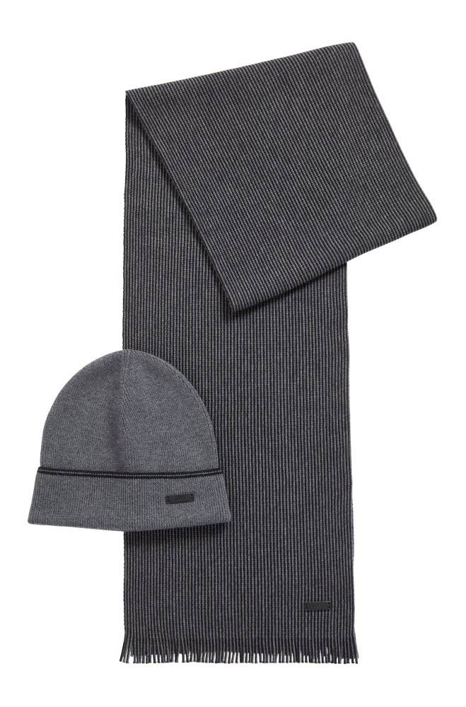 Hugo Boss Hat and scarf set Grå | VuxpQO2b