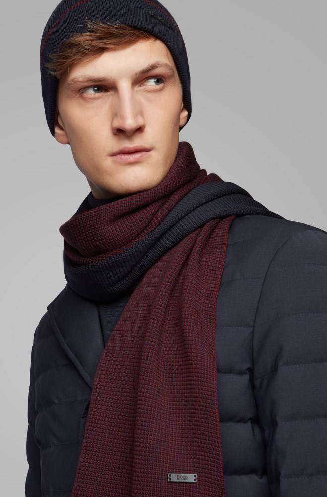 Hugo Boss Hat and scarf set Mørke Rød | jnusZyox