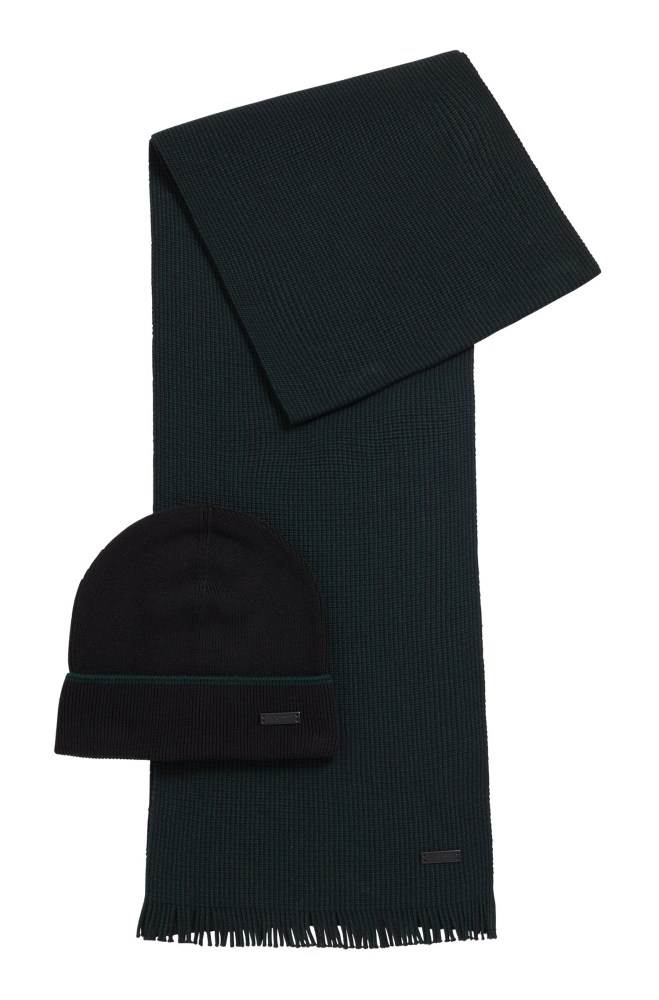 Hugo Boss Hat and scarf set Svarte | 0PheWFD5