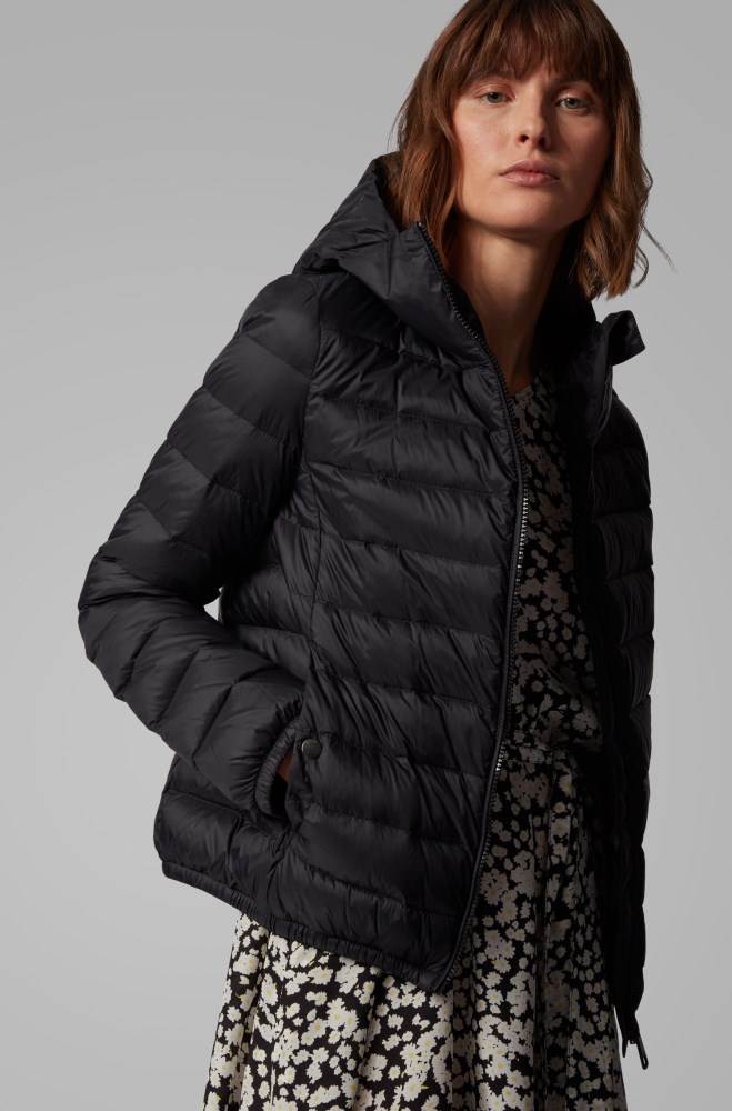 Hugo Boss Hette down jacket Svarte | cHph29ge