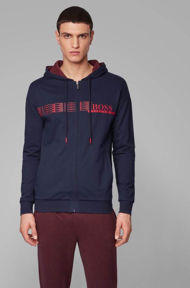 Hugo Boss Hette loungewear jacket Mørke Blå | LVzlMjy9