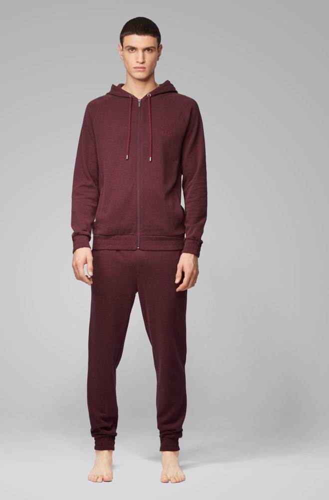 Hugo Boss Hette loungewear jacket Mørke Rød | cHh9O7Id