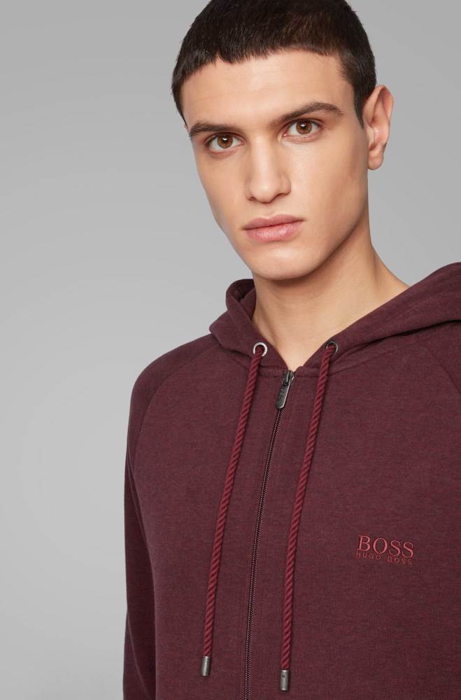 Hugo Boss Hette loungewear jacket Mørke Rød | cHh9O7Id