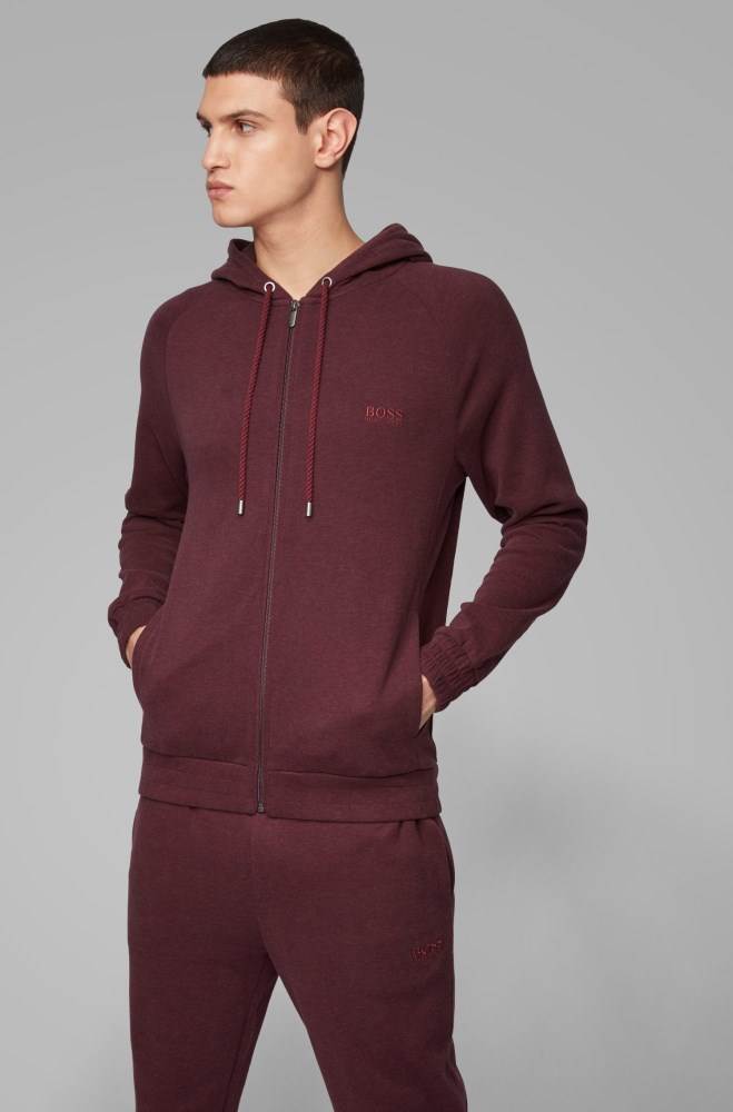 Hugo Boss Hette loungewear jacket Mørke Rød | cHh9O7Id