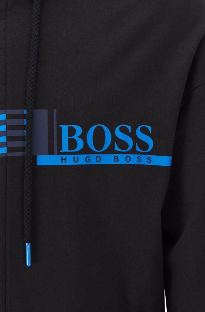 Hugo Boss Hette loungewear jacket Svarte | hlEI1tBT