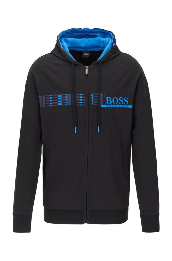 Hugo Boss Hette loungewear jacket Svarte | hlEI1tBT