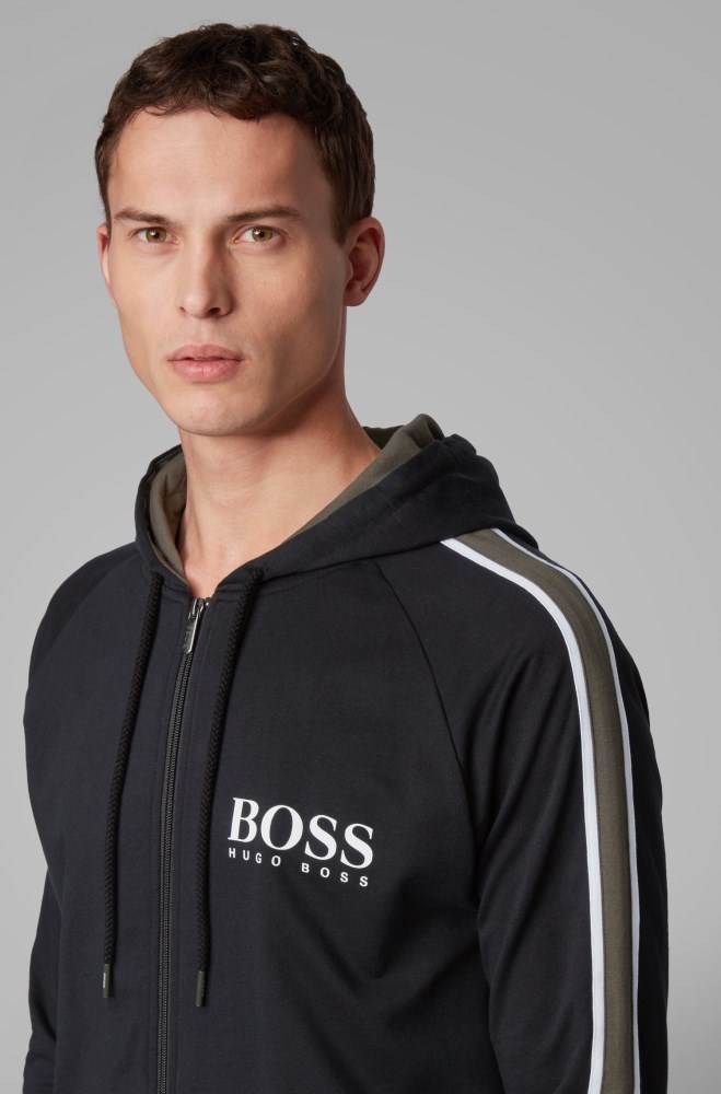 Hugo Boss Hette loungewear jacket Svarte | x9kM6MMq