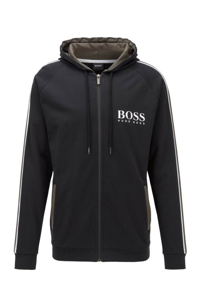 Hugo Boss Hette loungewear jacket Svarte | x9kM6MMq