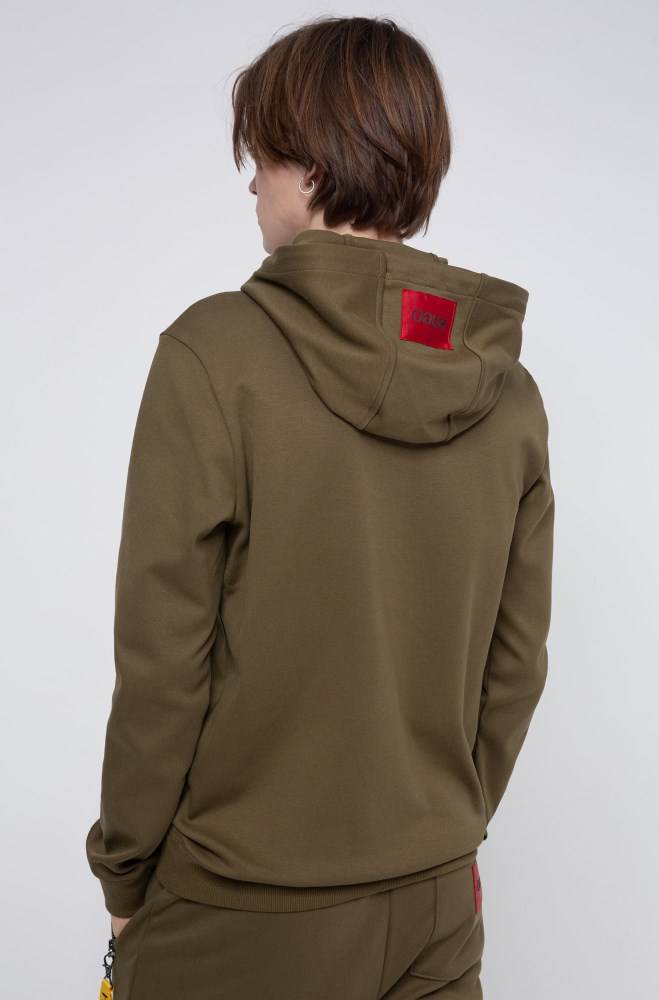 Hugo Boss Hette sweatshirt Khaki | FFnQfZqG