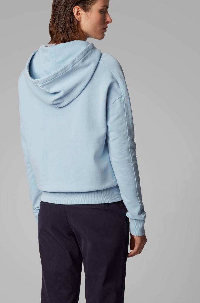 Hugo Boss Hette sweatshirt Lyse Blå | P6juvVyq