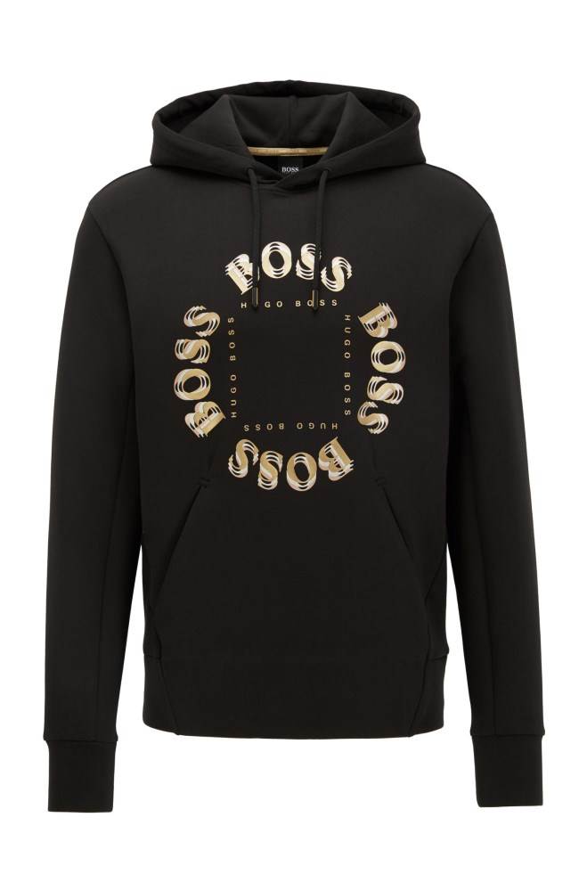 Hugo Boss Hette sweatshirt Svarte | 4K53LPQe