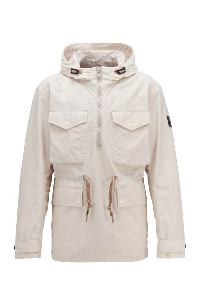 Hugo Boss Hette windbreaker jacket Hvite | yJGgwgdL