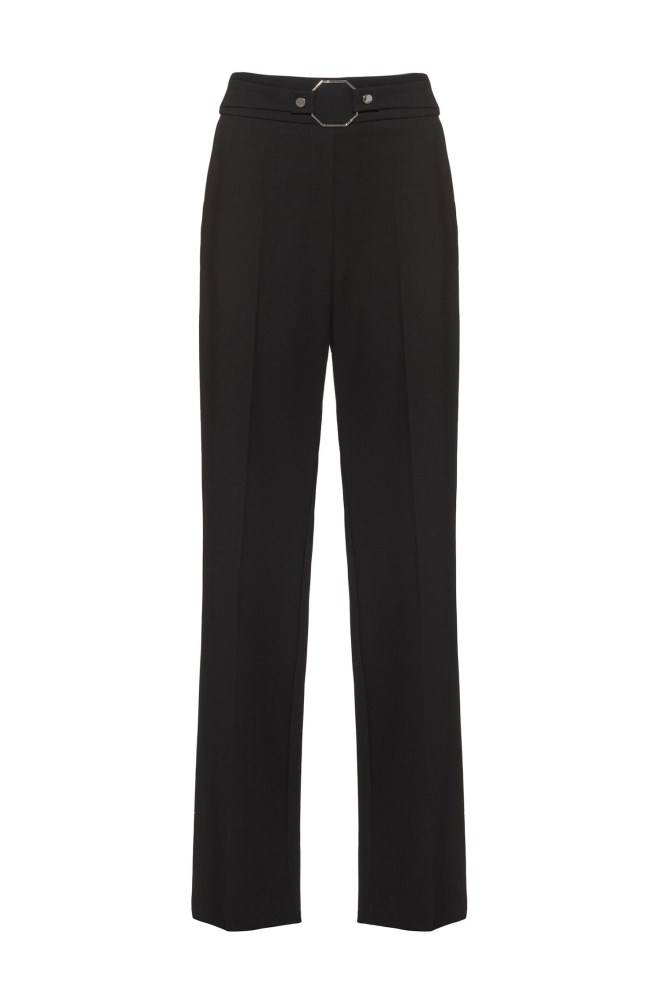 Hugo Boss High-rise relaxed-fit trousers Svarte | WW0axqcb