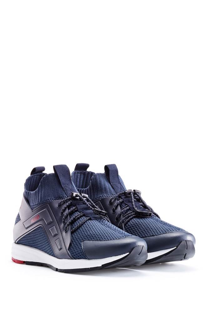 Hugo Boss Hybrid logo trainers Mørke Blå | V9AtFcCj