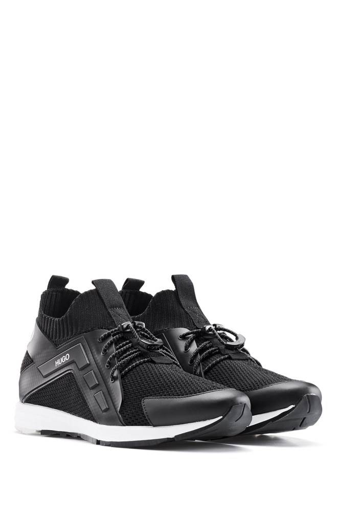 Hugo Boss Hybrid logo trainers Svarte | sB9fcS14