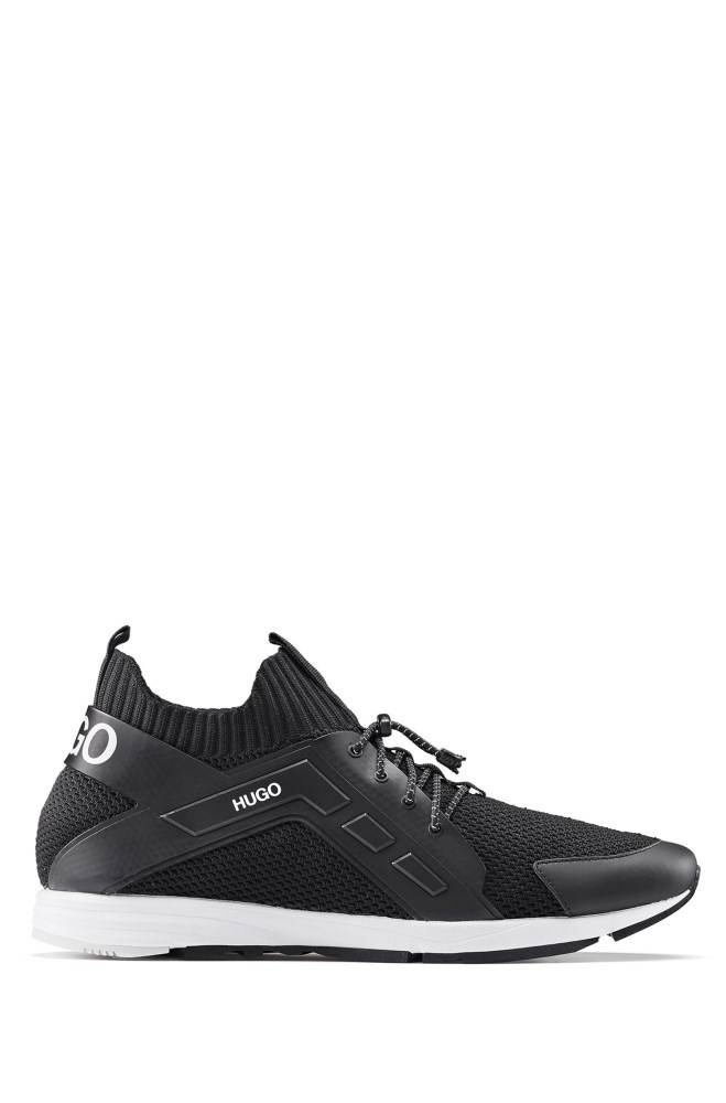 Hugo Boss Hybrid logo trainers Svarte | sB9fcS14