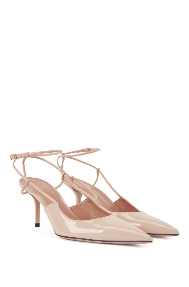 Hugo Boss Hælene slingback pumps Lyse Beige | DO8nX4Ep