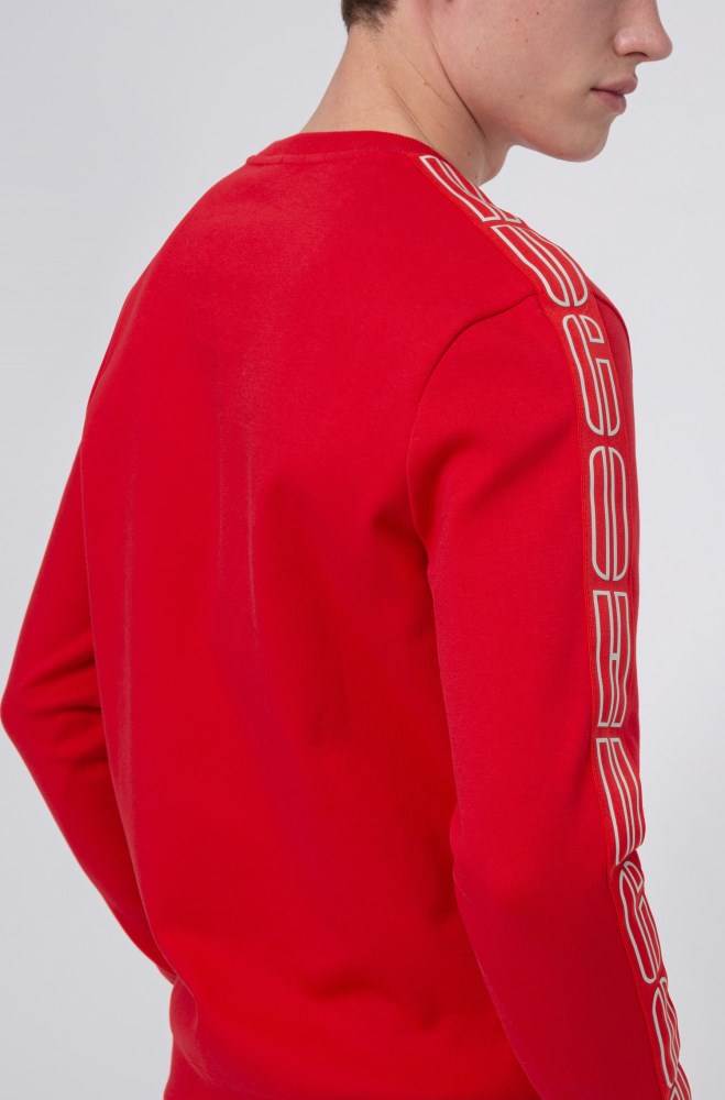 Hugo Boss Interlock-cotton sweatshirt Rosa | dN640X4n