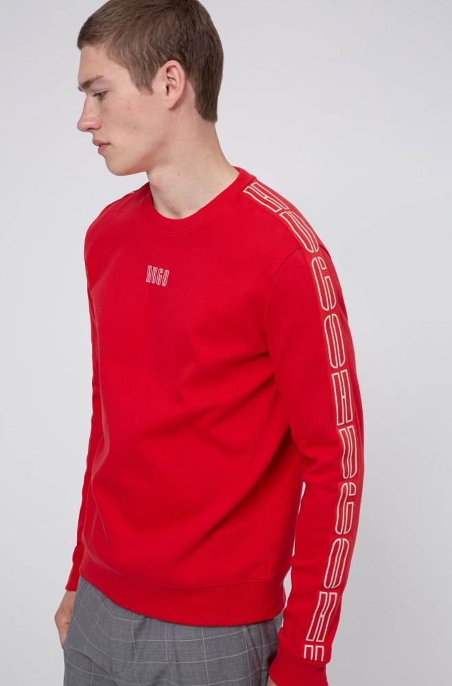 Hugo Boss Interlock-cotton sweatshirt Rosa | dN640X4n