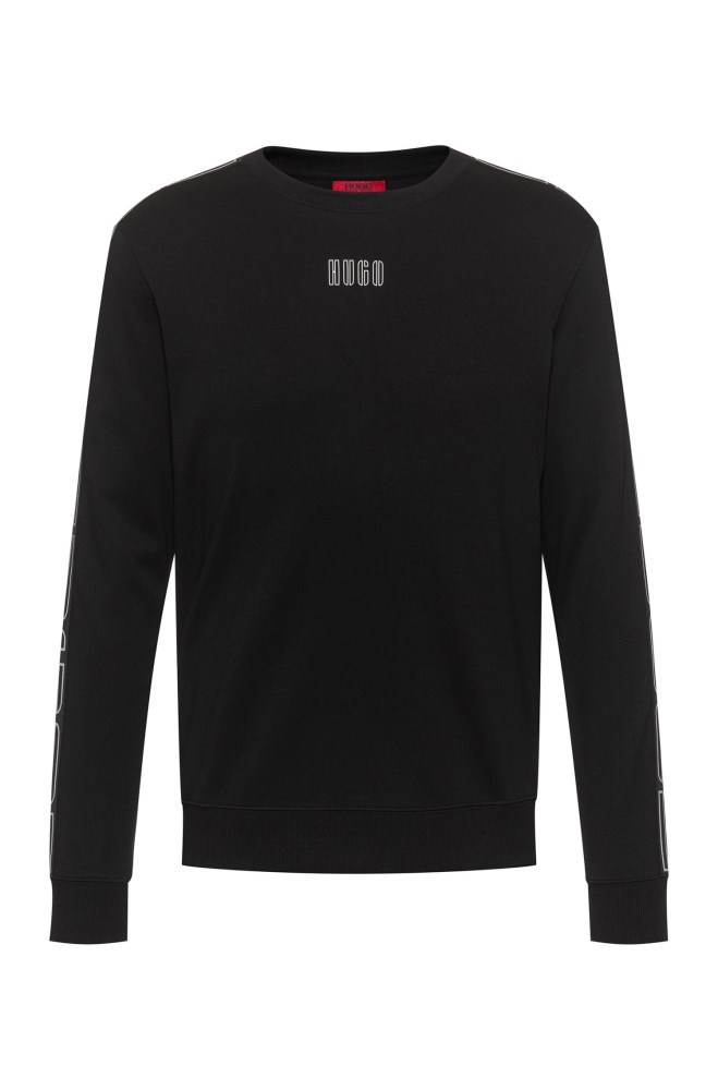 Hugo Boss Interlock-cotton sweatshirt Svarte | nCNwAvmM