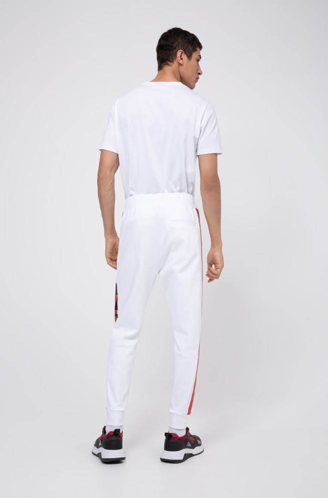 Hugo Boss Interlock-jersey trousers Hvite | hzGfwTre