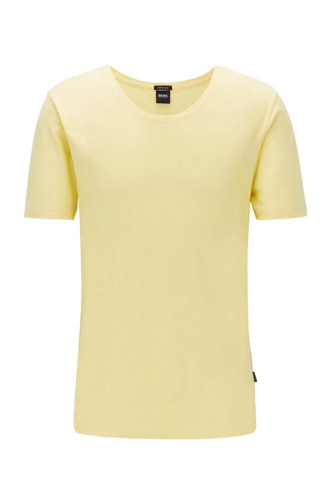 Hugo Boss Italian-cotton T-shirt Gul | 0K6lsgM9